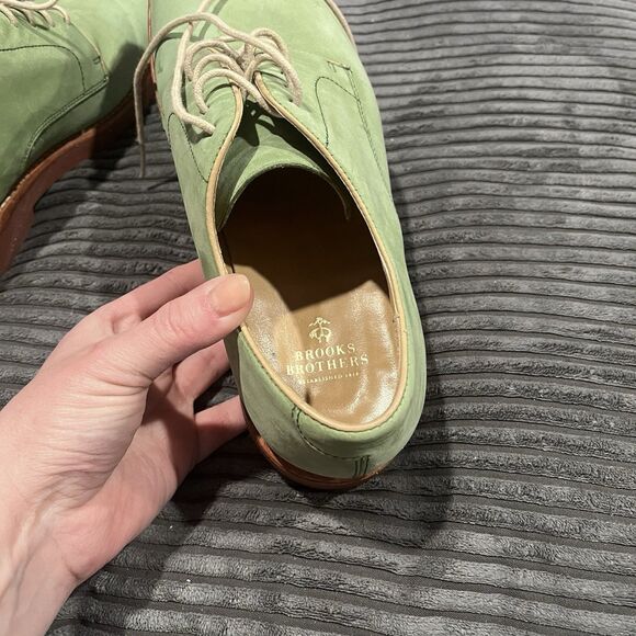 Brooks Brothers Green Suede Goodyear Welted Mens Oxford Size 8.5 main image 9